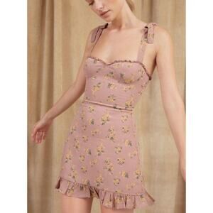 Reformation RARE Pink Floral Christine Mini Dress